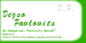 dezso pavlovits business card